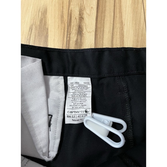 Carhartt Carpenter Twill Work Pants Mens 40x28 Black Relaxed Fit Straight B290 - Picture 3 of 8